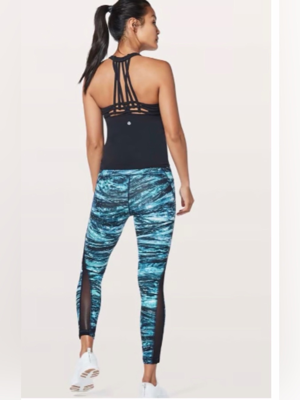 Lululemon Train Times 7/8 pants in the "Shorelines Multi Blue/Black
